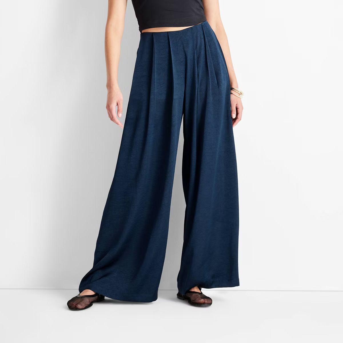 Women's Mid-Rise Pleated Wide Leg Pants - Future Collective | Target