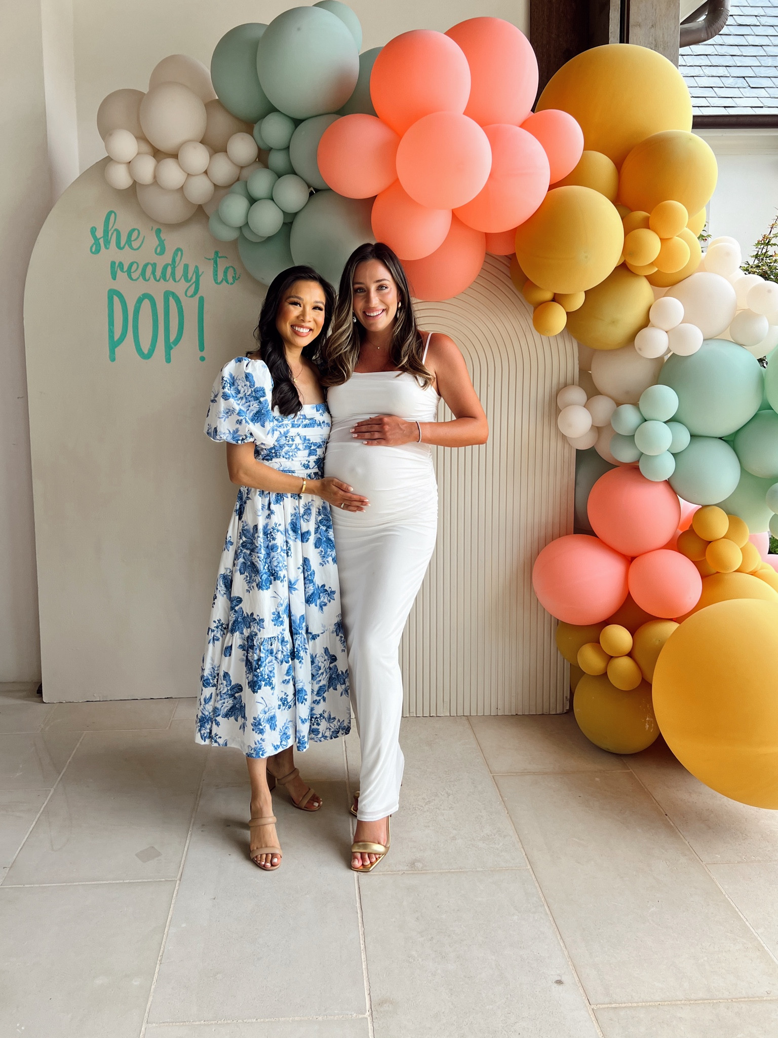 Baby shower dresses! This would be perfect for a baby boy shower because it’s white and blue floral. So comfy, nursing friendly and maternity friendly. Wearing size XS  

#LTKParties #LTKStyleTip