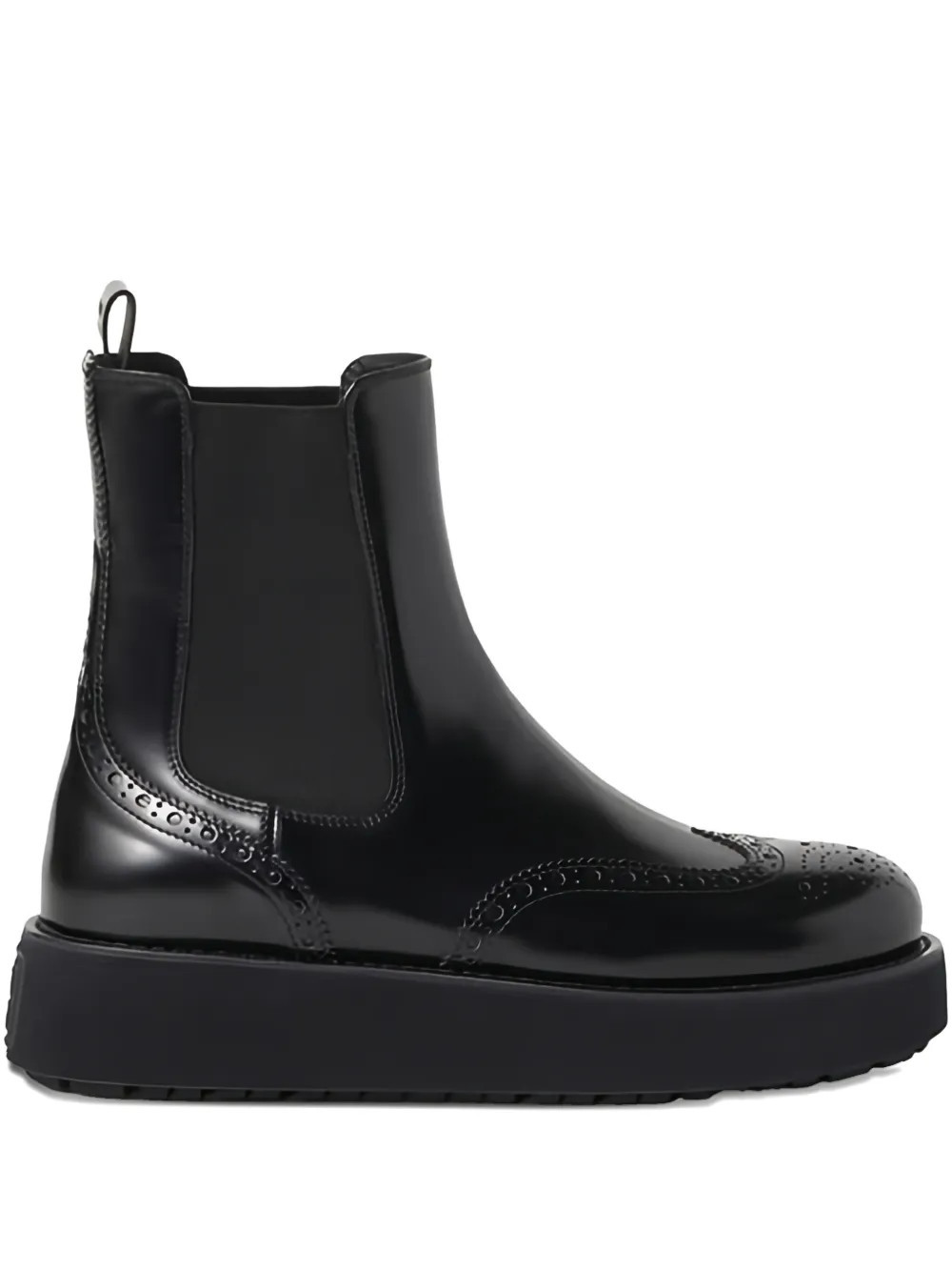Miu Miu brogue-detail leather boots - Black | Farfetch Global