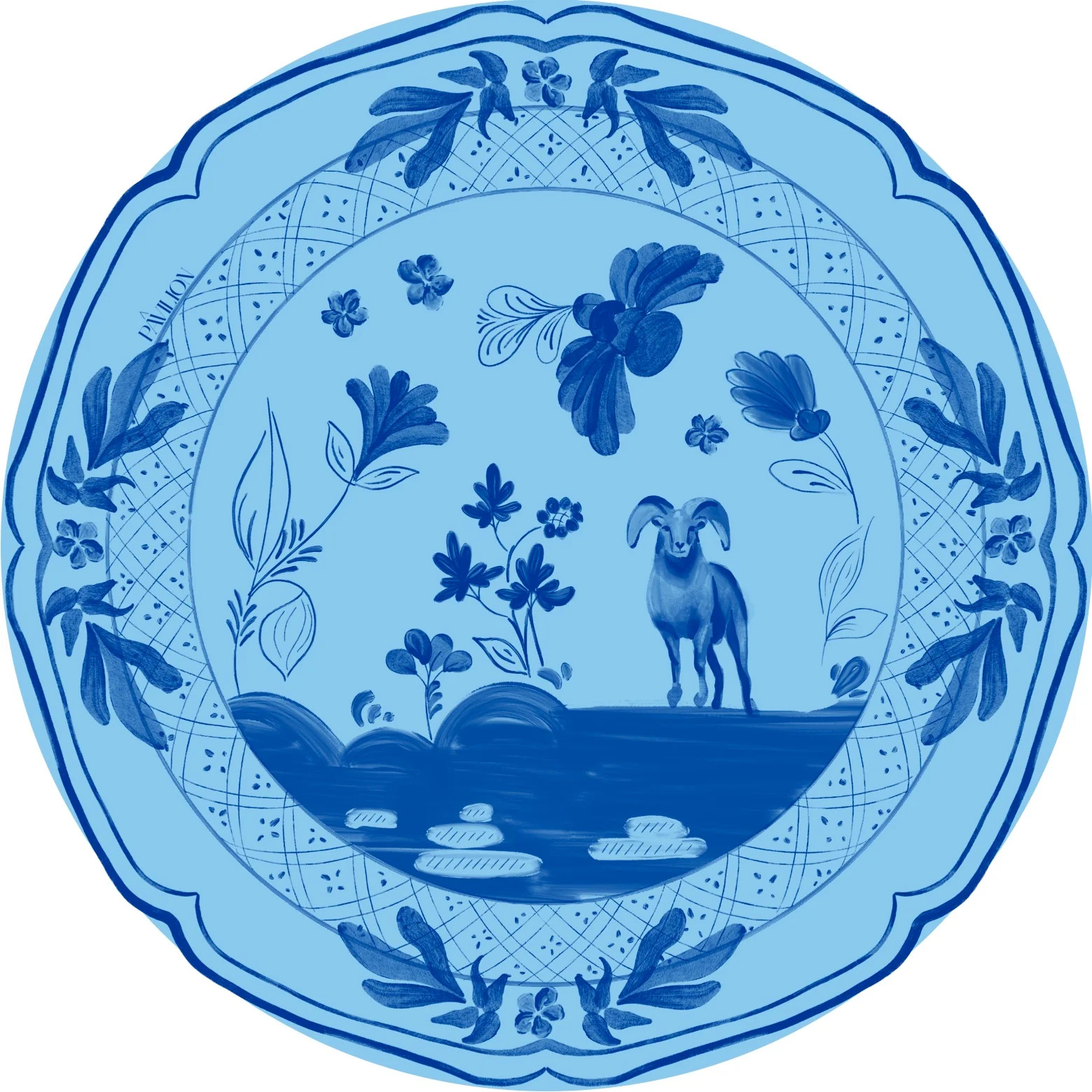 Keek's Chapel Hill Blue GOAT Dessert Collegiate Paper Plates - 50 Pack | Pavilion Paper