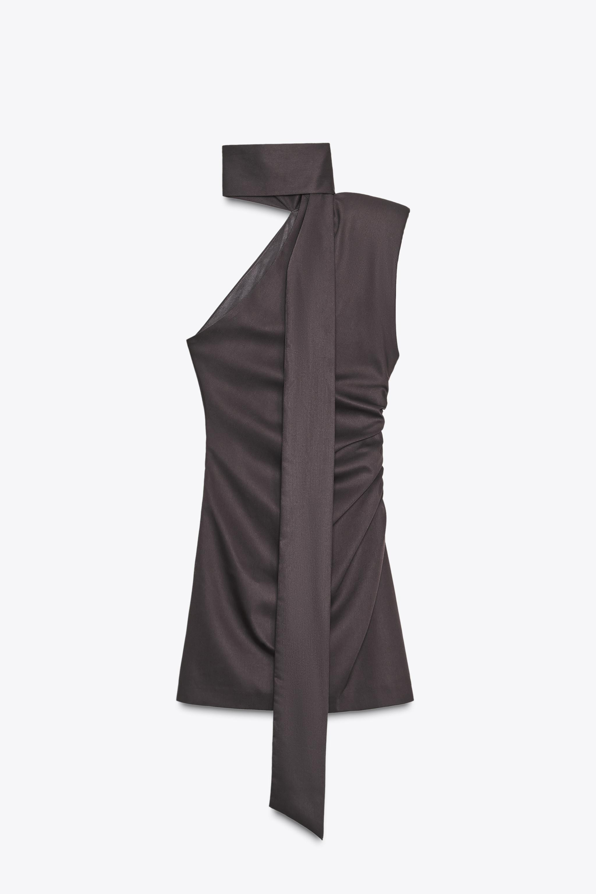 ASYMMETRIC SCARF MINI DRESS | Zara US