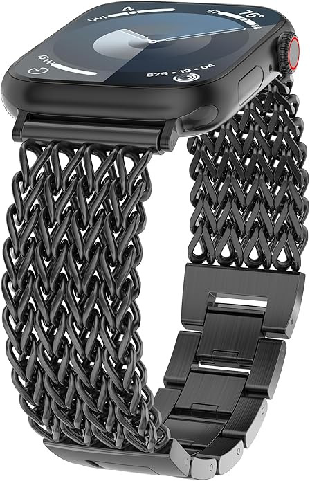 Minyee Compatible with Apple Watch Band 41/40/38/44/45/46/49/42mm Women, Dressy Stainless Steel M... | Amazon (US)