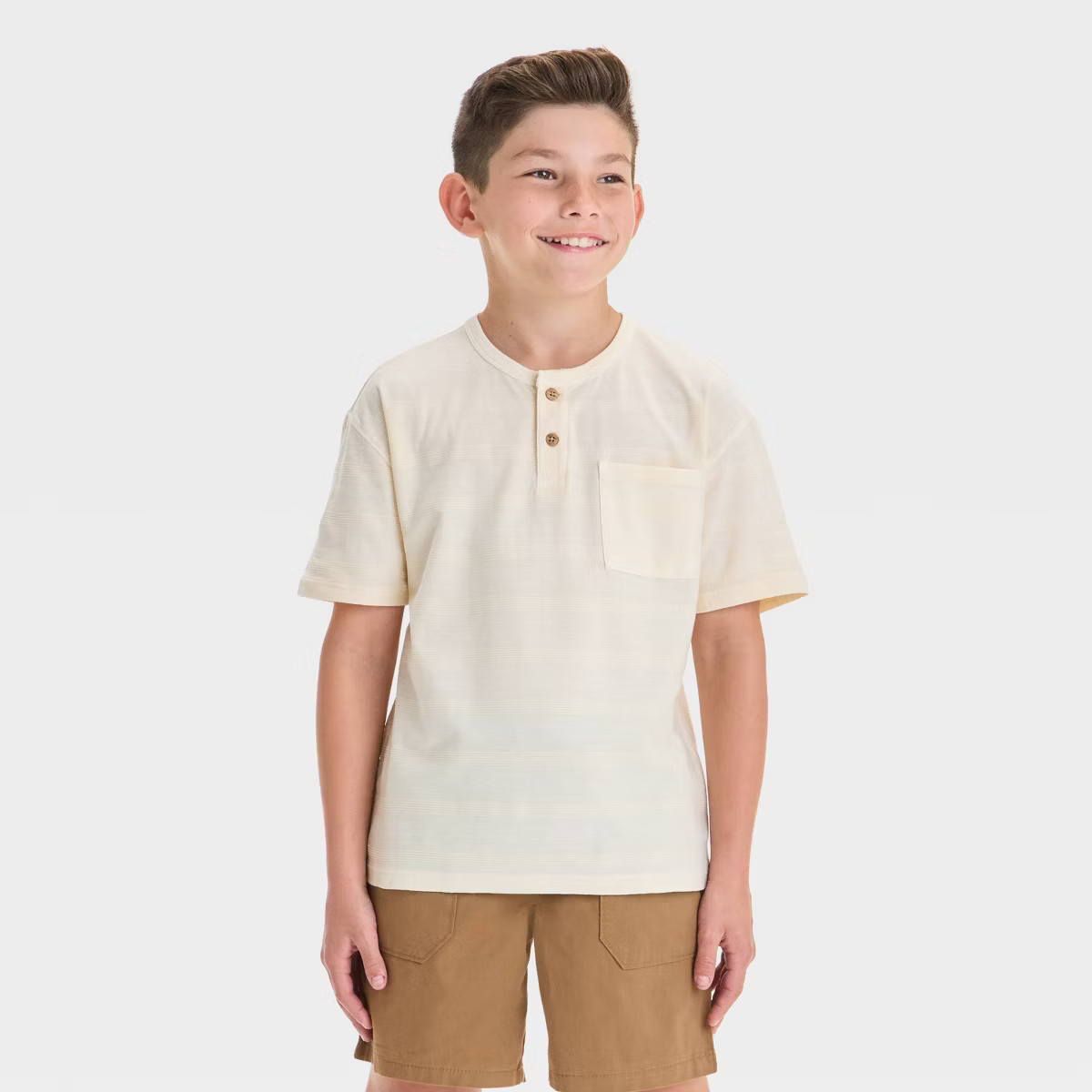 Boys' Short Sleeve Relaxed Fit Henley T-Shirt - Cat & Jack™ | Target