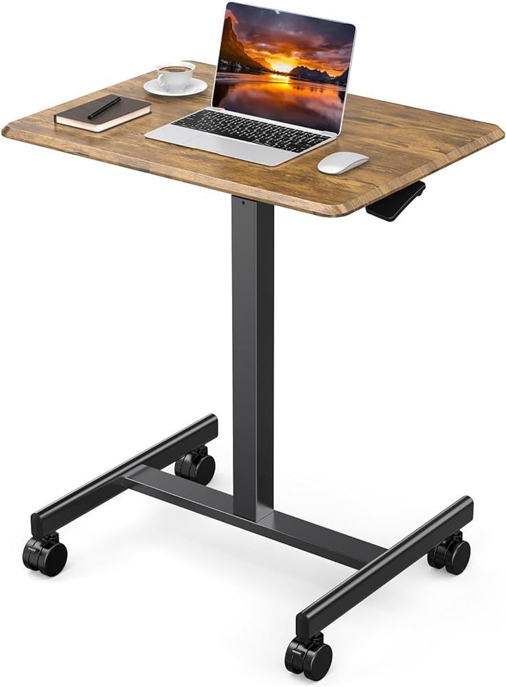 NEWBULIG Small Standing Desk Mobile Desk Adjustable Height Table Portable Rolling Laptop Desk Sit... | Amazon (US)