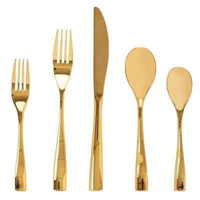 Gibson Home Holland Road 20 Piece Gold Stainless Steel Flatware Set | Target
