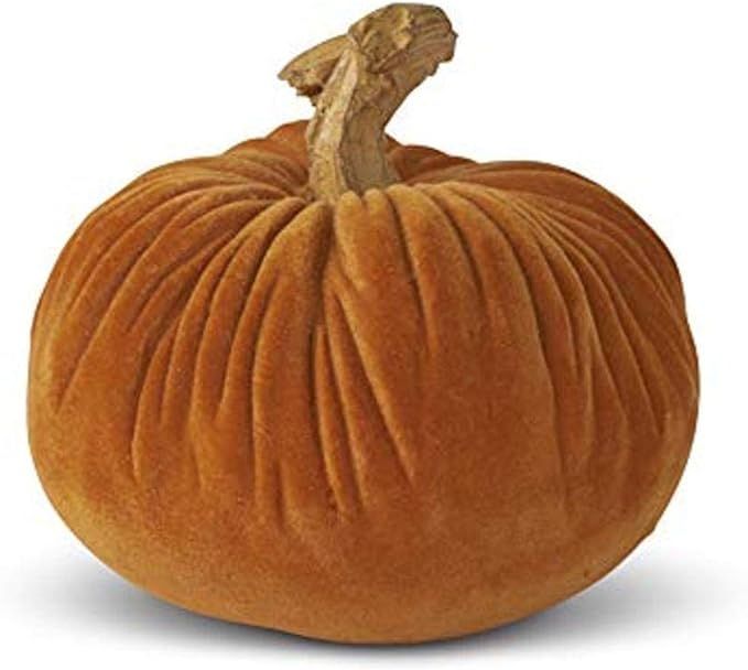 K&K Interiors 41520A-OR 2.75 Inch Resin Orange Velvet Pumpkin | Amazon (US)