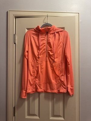 Tangerine Bright Orange Pullover Hoodie with Thumb Holes Women's Size S | eBay US