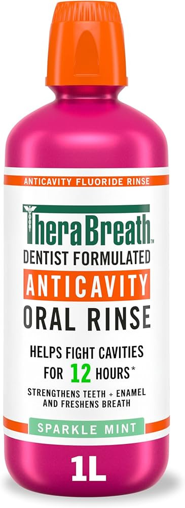 TheraBreath Anticavity Fluoride Mouthwash, Sparkle Mint, Dentist Formulated, 1 Liter | Amazon (US)