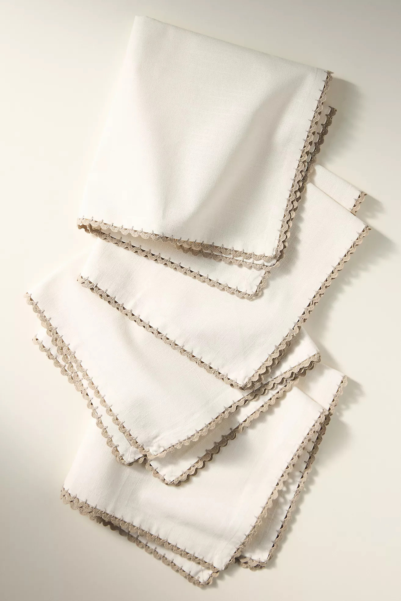 Ric Rac Cotton Napkin Set, Set of 4 | Anthropologie (US)
