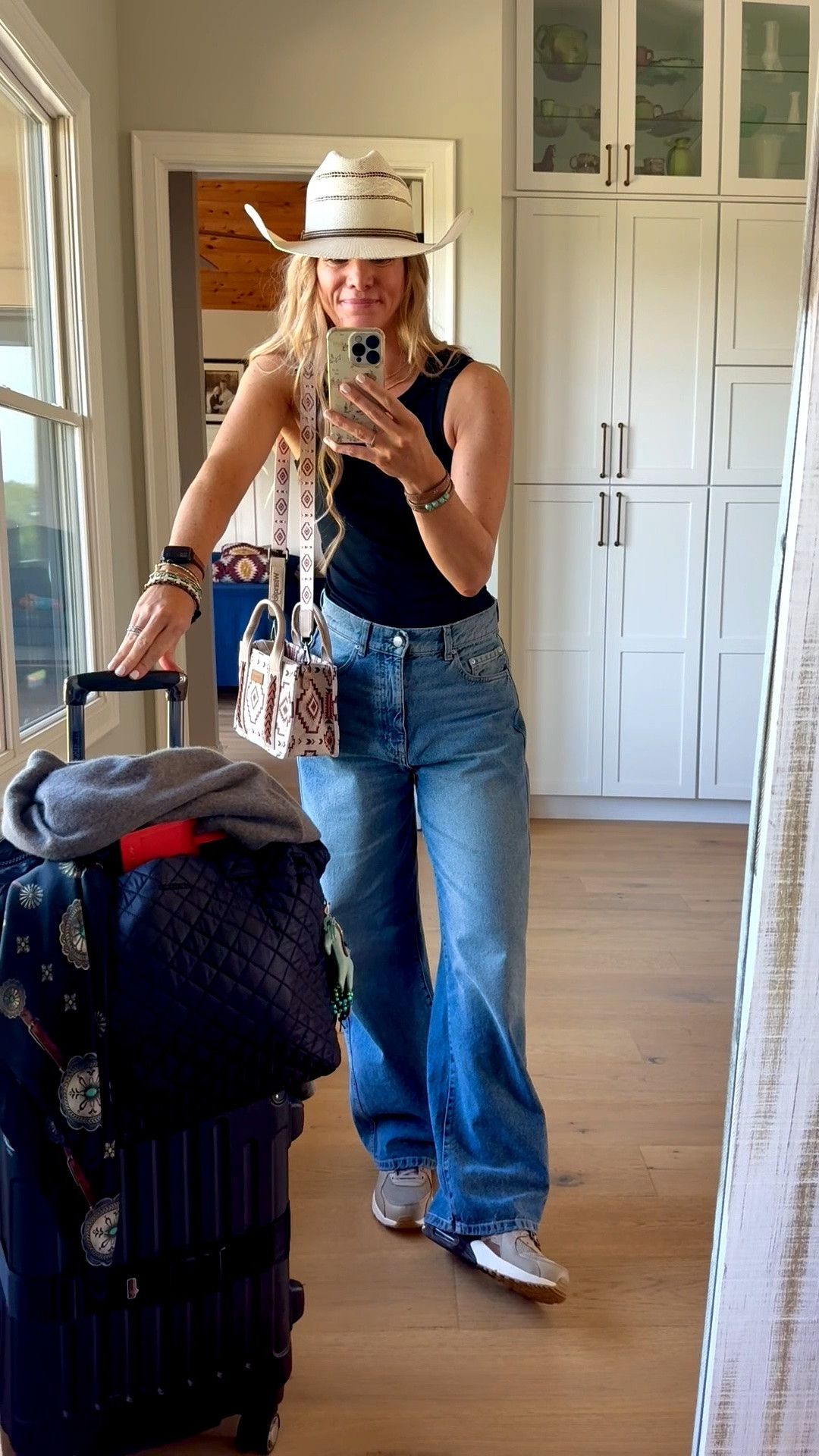 #ootd #traveloutfit ✈️ 

Size reference 5’ 9” 140 lbs

Black muscle tank - medium

Men’s cashmere sweater - medium

Baggy relaxed fit jeans - 27
(Normally a 27/28)

Nike - sized up 1/2 size


Airport outfit. Western travel. Western style. Wrangler. Mz Wallace. Comfortable jeans outfit.

#LTKTravel #LTKTall #LTKootd