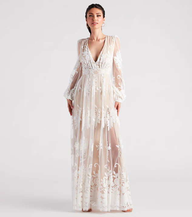 Evelyn Formal Plunge A-Line Dress | Windsor Stores