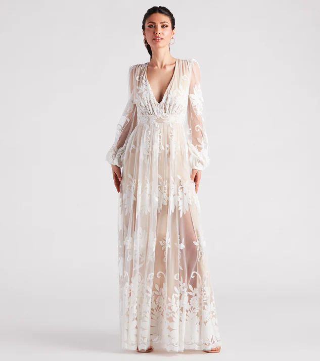 Evelyn Formal Plunge A-Line Dress | Windsor Stores