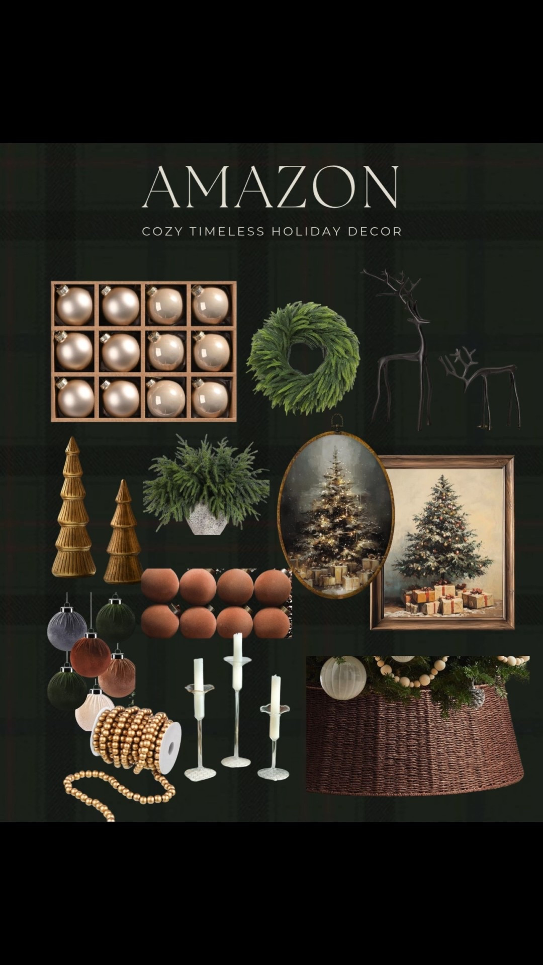  Cozy, timeless holiday pieces from Amazon.

Neutral ornaments. Green wreaths. Vintage tree art. Brass reindeer. Beaded garland. Taper candles. Ceramic trees. Woven tree collar. Classic greenery.

#HolidayHomeDecor #ChristmasDecorIdeas #AmazonHoliday #CozyHomeStyle

 

#LTKHome