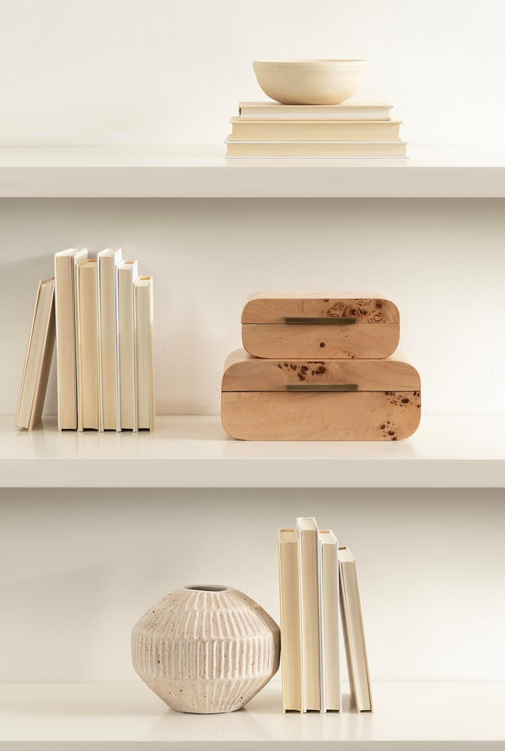 Kate and Laurel Burlock Decorative Burlwood Stacking Storage Box Set of 2, 10 x 8 and 8 x 6, Natu... | Amazon (US)