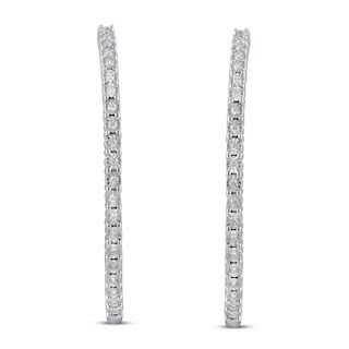 Diamond Hoop Earrings 1/2 ct tw Sterling Silver|Kay | Kay Jewelers