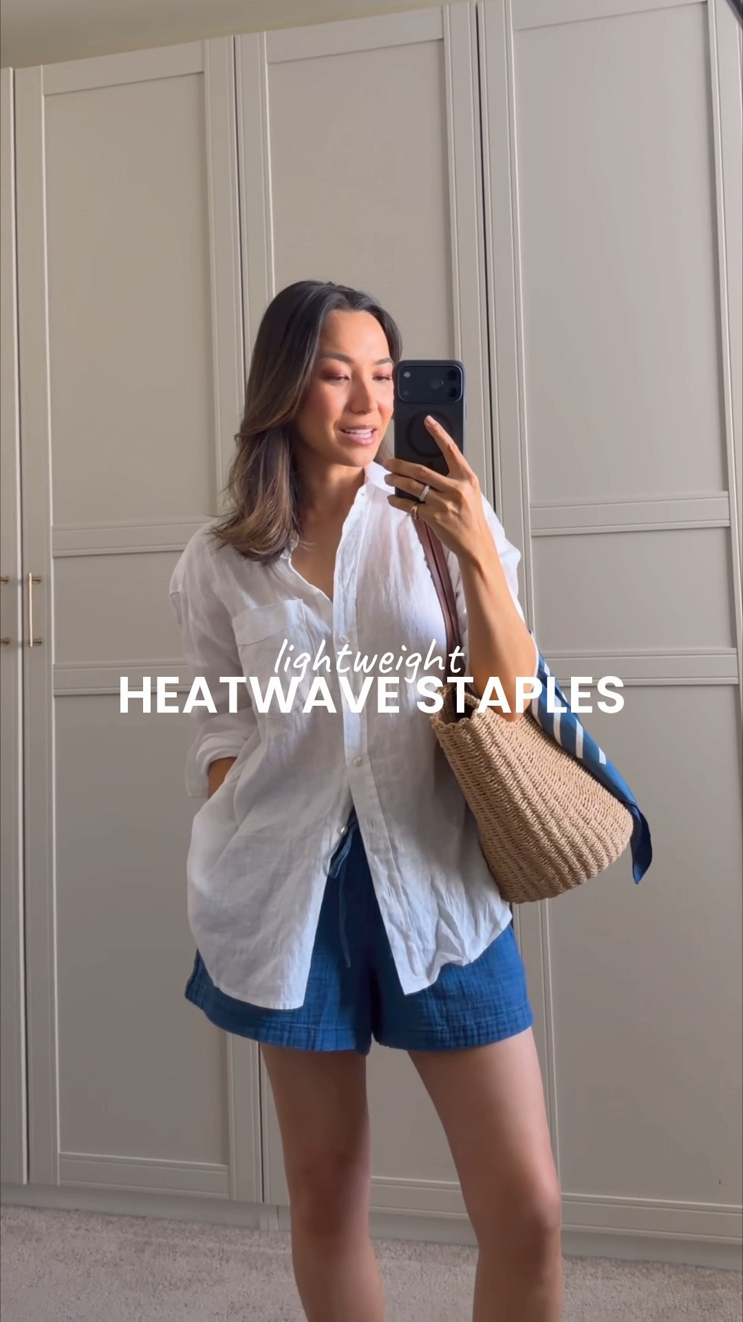 Easy lightweight summer staples for a heatwave 

@gap linen shirt & tank small
Shorts sized up to small for looser fit 
Dress small runs big 
Pants xs 

Up to 50% off shorts, tees & swim #gappartner #howyougap