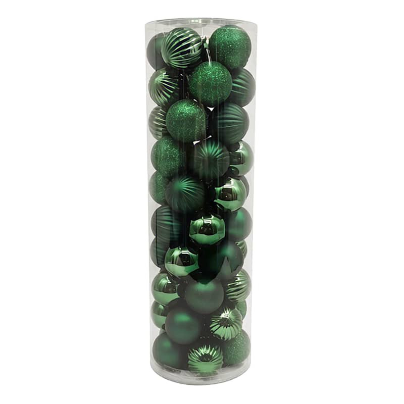 50-Count Green Ornament, 2.3", Plastic, sold by At Home | At Home