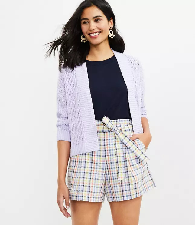 Paperbag Shorts in Plaid | LOFT