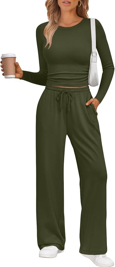 LILLUSORY 2 Piece Lounge Sets for Women 2026 Fall Fashion Outfits Sweat Set | Amazon (US)