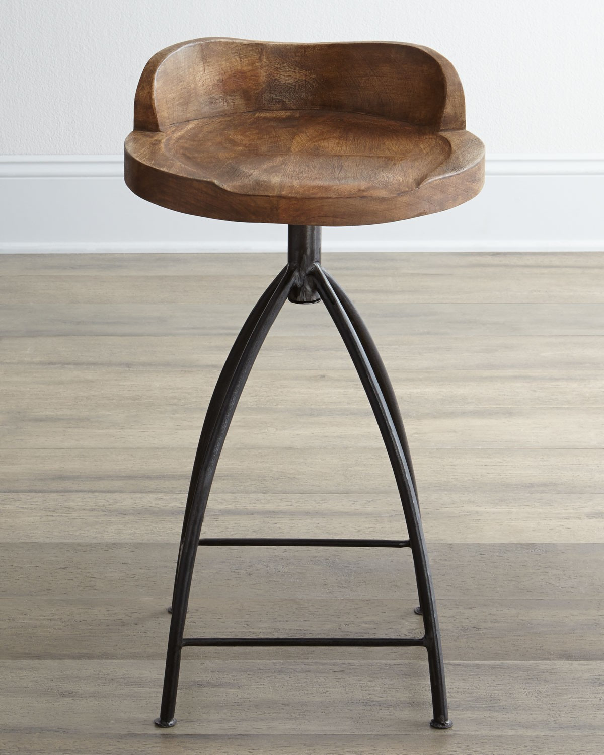Wood Swivel Barstool | Horchow