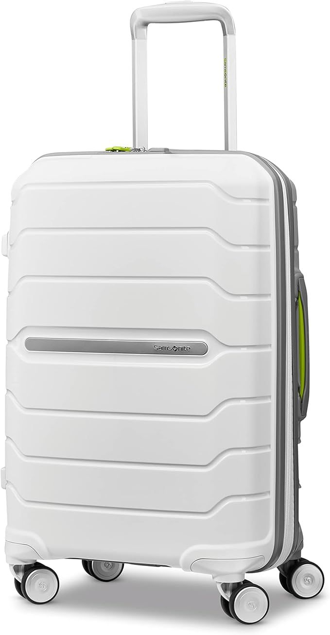 Samsonite Freeform Hardside Expandable with Double Spinner Wheels, Carry-On 21-Inch, White/Grey | Amazon (US)