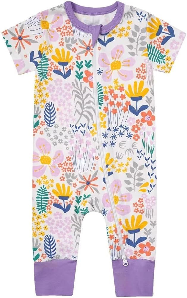 Teach Leanbh Toddler Baby Boys Girls Footless Pajamas Cotton 2 Way Zipper Printing Short Sleeve R... | Amazon (US)