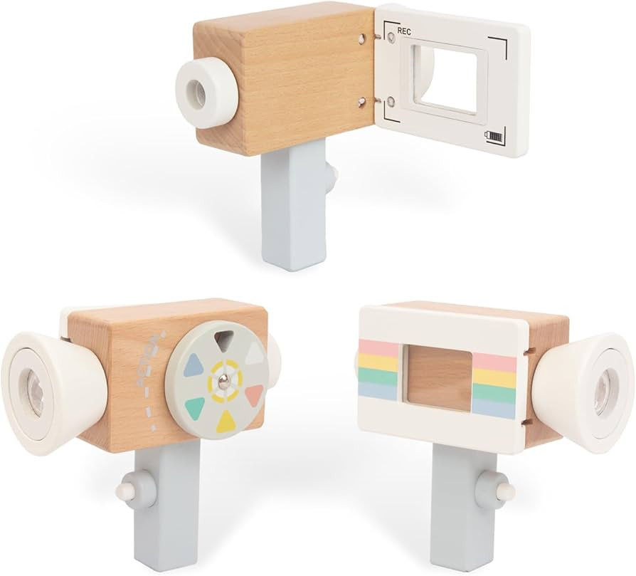 Wooden Mini Pretend Video Camera Toy for Toddlers 1 2 3 Years Old, Christmas Birthday Gifts Photo... | Amazon (US)