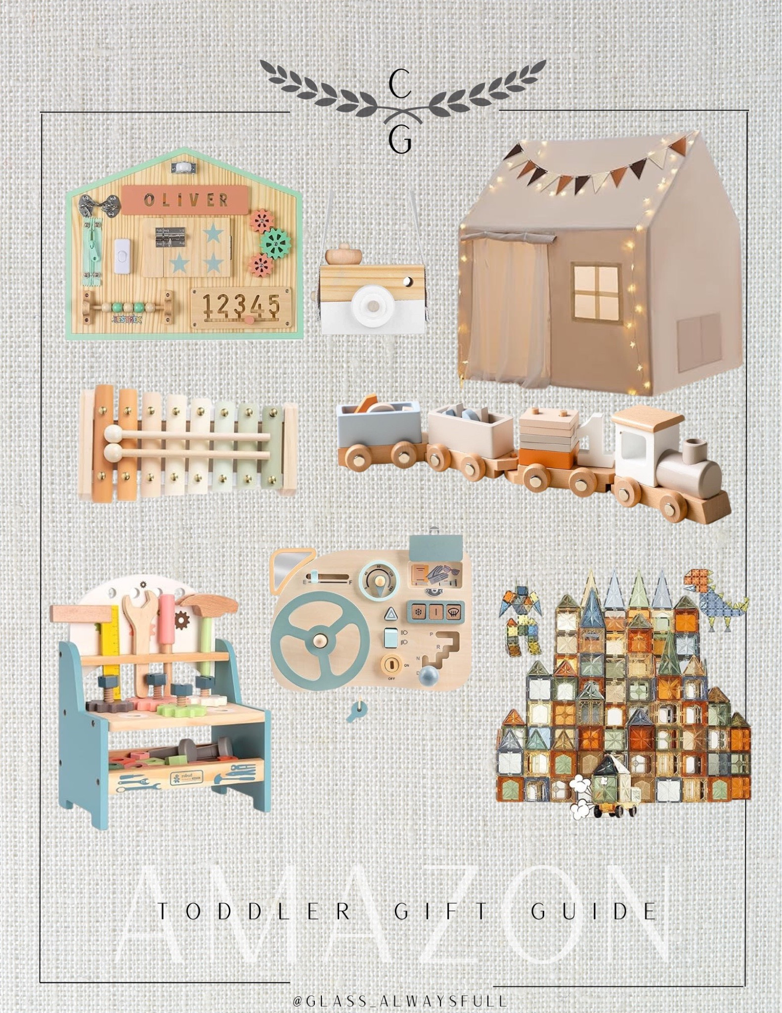 Amazon gift guide for kids, kids gift guide, kids Christmas gifts, wooden toys, wooden train, kids tool bench, wooden bust board, tender leaf toys, toddler toys, play tent, magnatiles, aesthetic toys. Callie Glass @glass_alwaysfull


#LTKkids #LTKCyberWeek #LTKGiftGuide