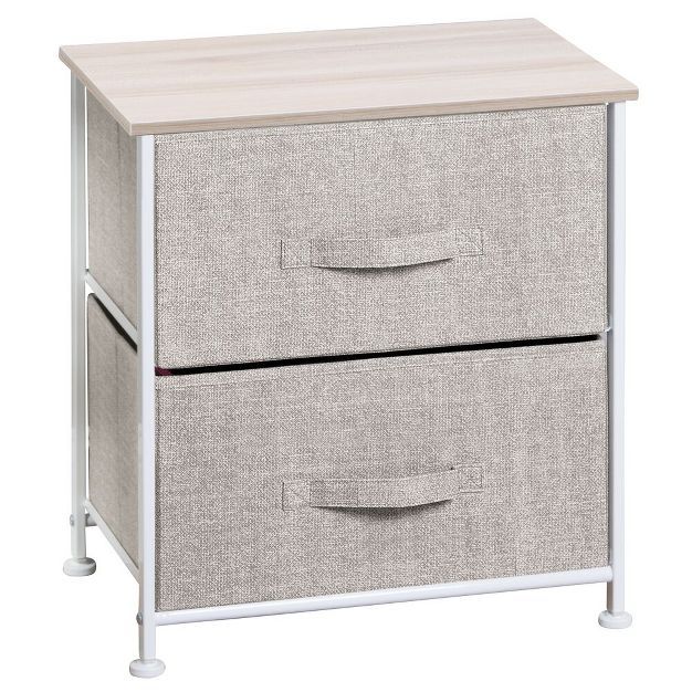 mDesign 2 Drawer Dresser End Table Night Stand Furniture, Linen/Tan/Natural | Target
