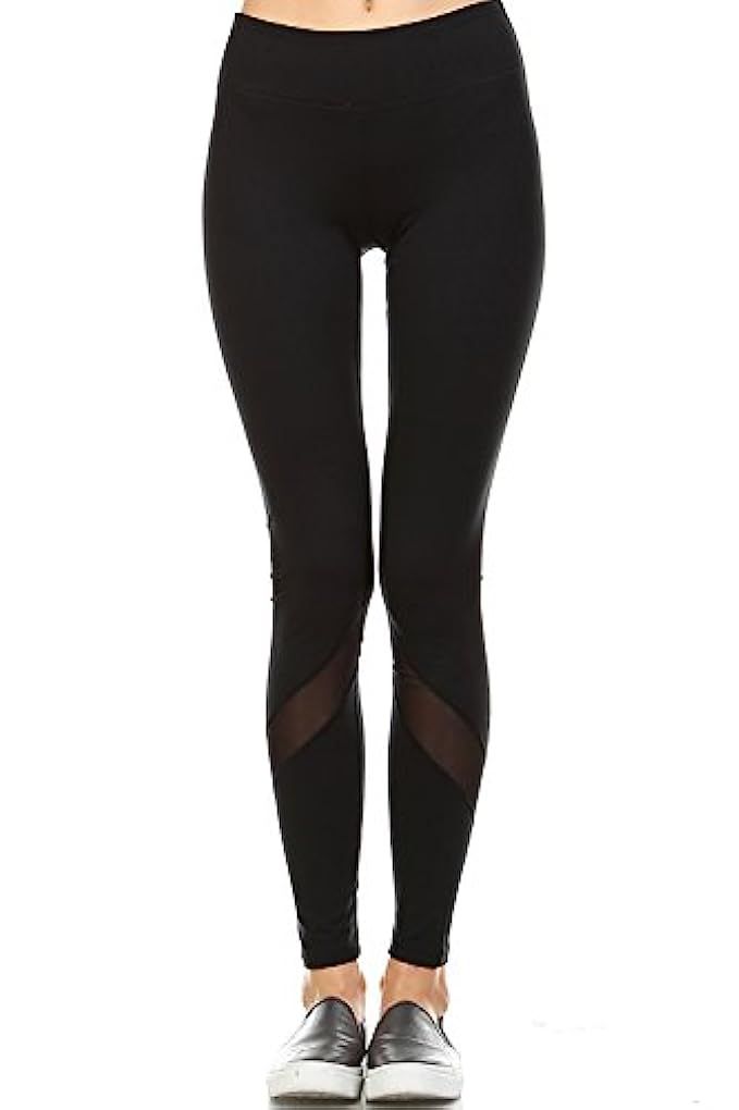 Mono B Women's Performance Activewear - Yoga Leggings with Sleek Contrast Mesh Panels | Amazon (US)