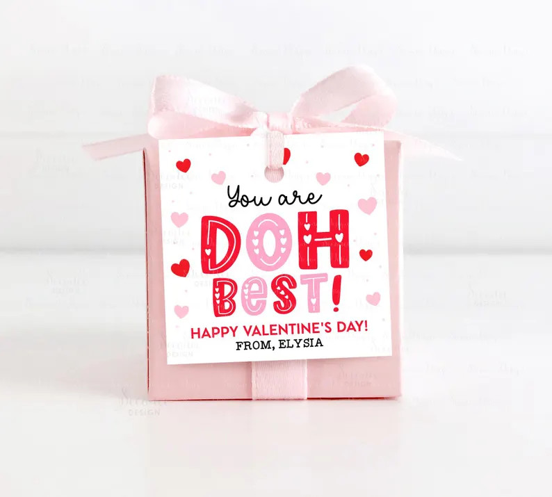 Printable You Are Doh Best Tag Happy Valentine's Day Card Kid Classroom Dough Valentine Gift Tags... | Etsy (US)