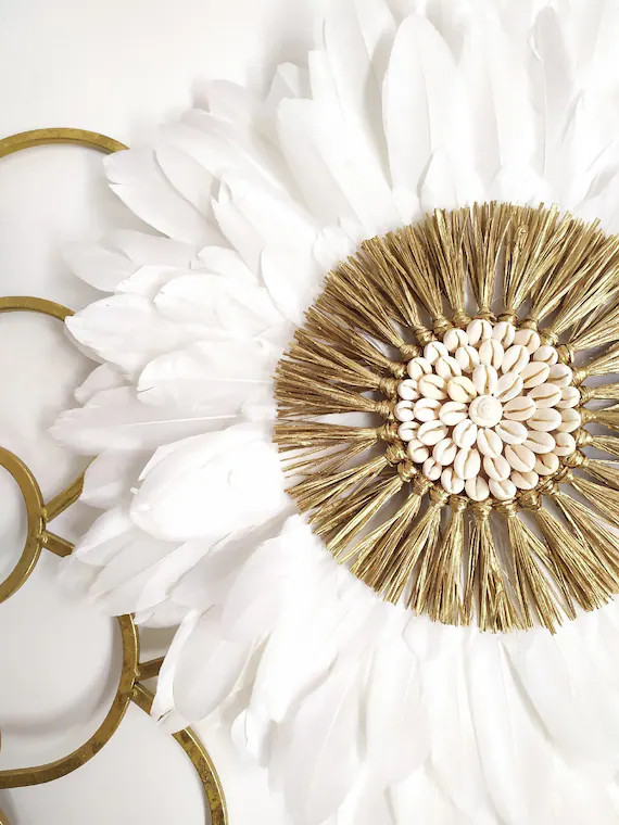 JUJUHAT LE PRÉCIEUX blanc avec raphia  coquillages cauris | Etsy | Etsy (FR)