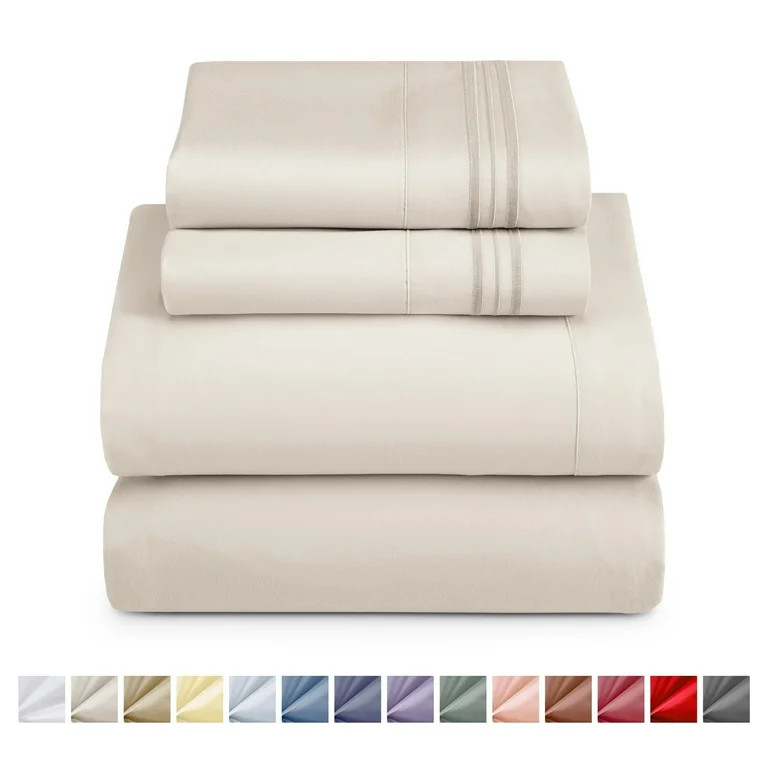 Nestl King Sheet Sets, 1800 Series Deep Pocket 4 Piece, Luxury Soft Microfiber Bed Sheet Sets, Of... | Walmart (US)