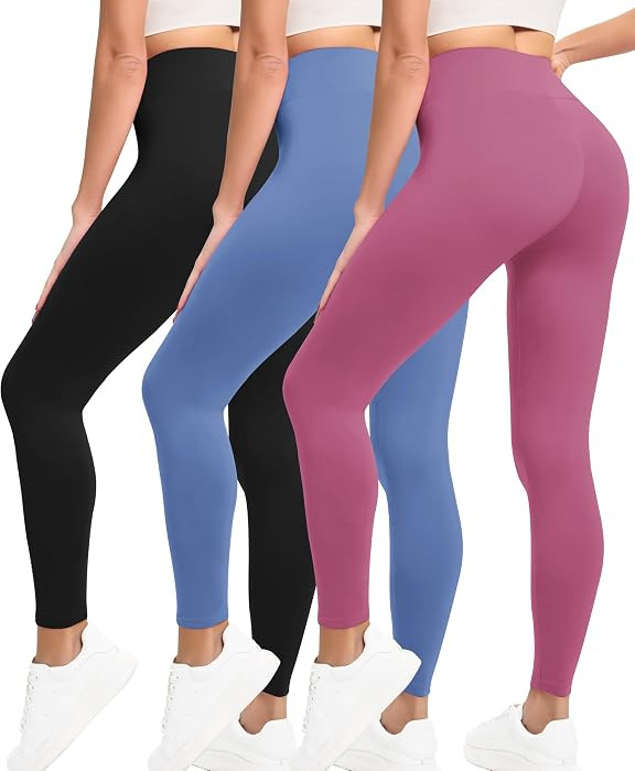 VALANDY Creamlush 3 Pack High Waisted Leggings for Women Buttery Soft | Amazon (US)