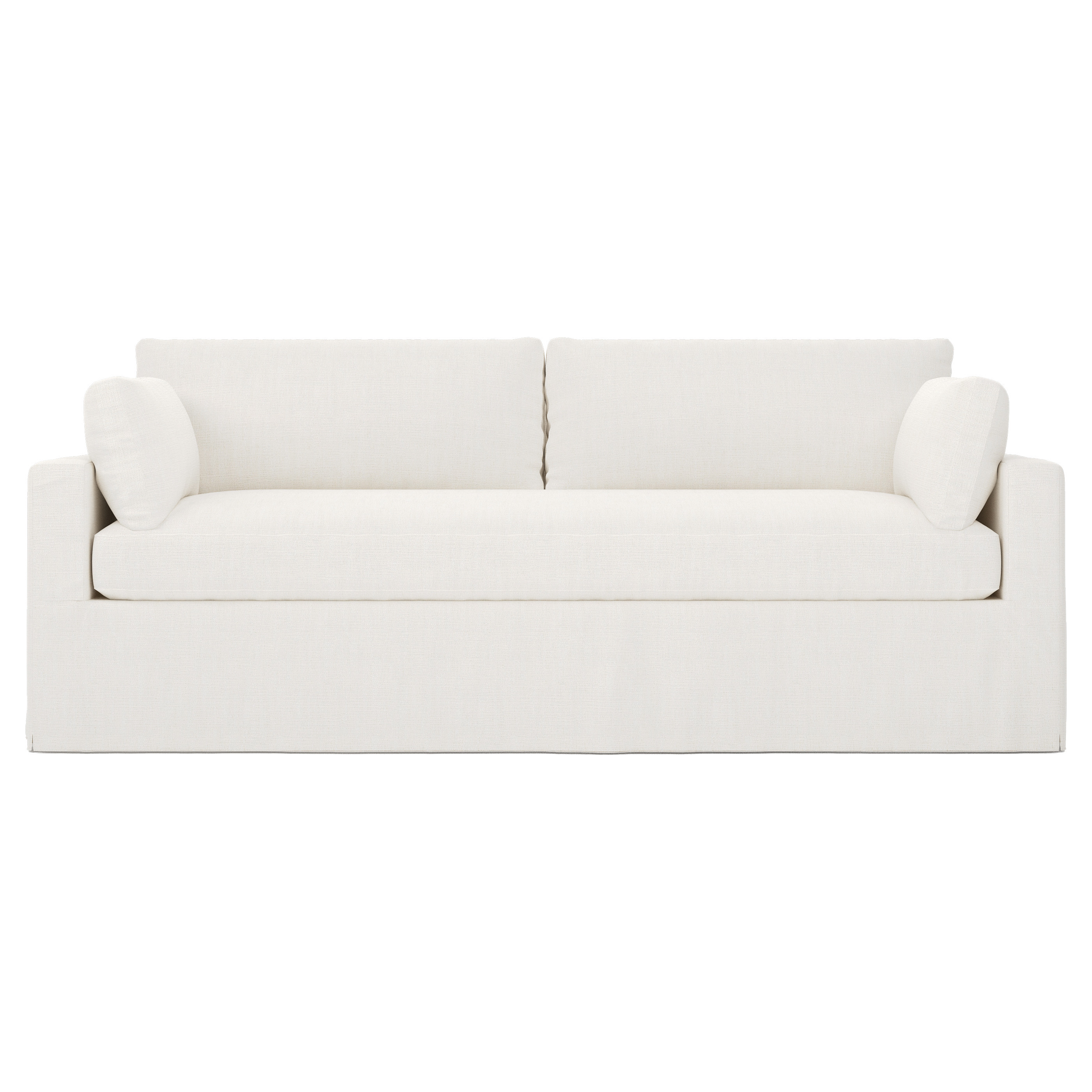 Weybridge Canvas Performance Slipcovered Bench Cushion Sofa - 88 | Kathy Kuo Home
