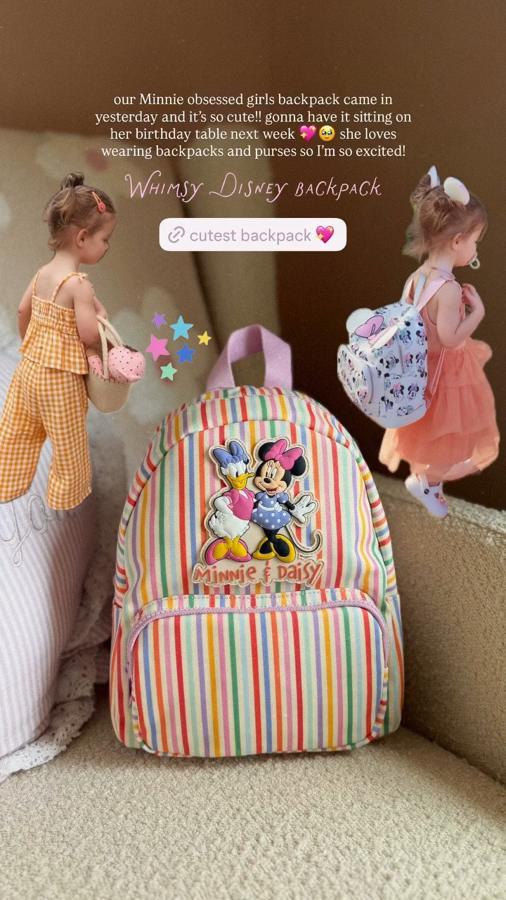 our Minnie obsessed girls backpack came in yesterday and it’s so cute!! gonna have it sitting on her birthday table next week 💖🥹 she loves wearing backpacks and purses so I’m so excited!  @zarakids @disney