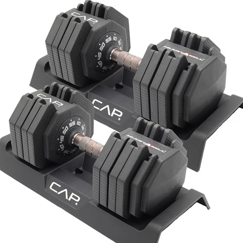 CAP Barbell ADJUSTABELL Adjustable Round Dumbbell Weights - Singles & Pairs | 12.5 lb, 25 lb & 55... | Amazon (US)