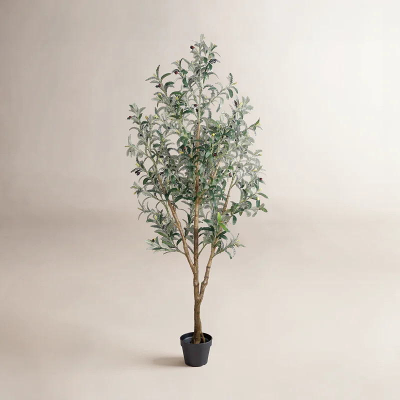 Bring lifelike greenery with this leaf artificial olive tree. No water, sunlight, or pruning,dust... | Wayfair North America