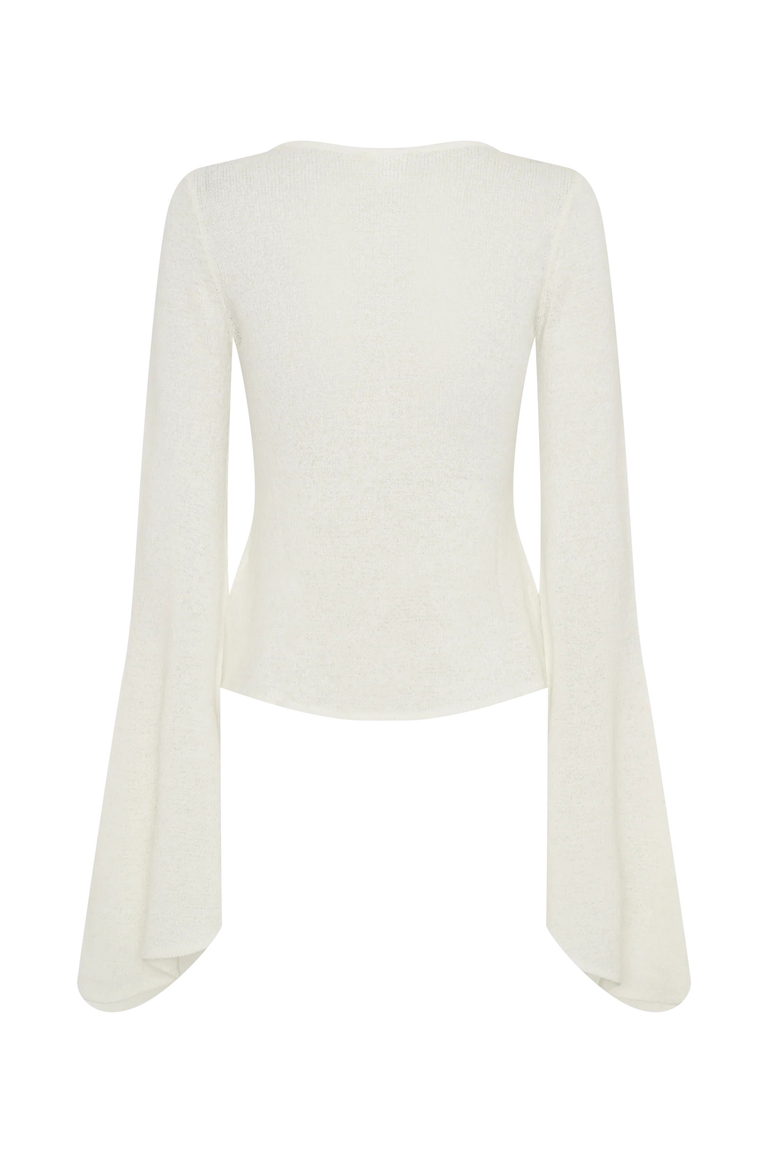 Knit Flare Sleeve Top - Ivory | MESHKI US