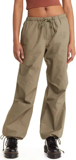 Drawstring Cotton Poplin Parachute Pants | Nordstrom