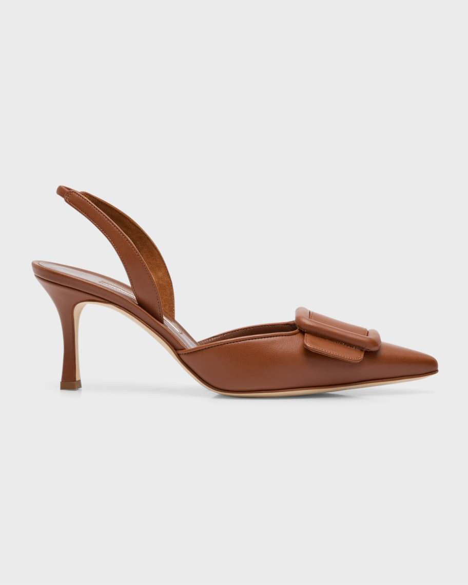 Maysli Leather Buckle Halter Pumps | Neiman Marcus