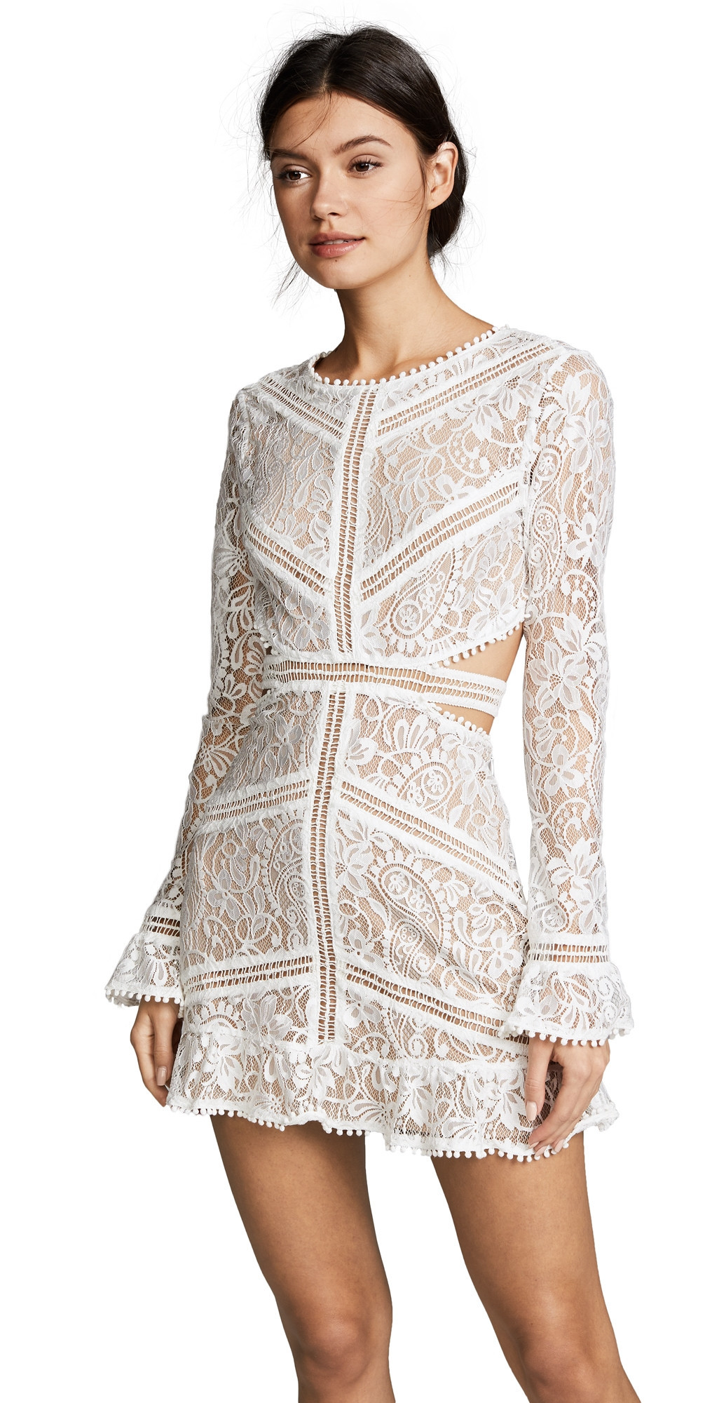 For Love & Lemons Emerie Cutout Dress White L | Shopbop