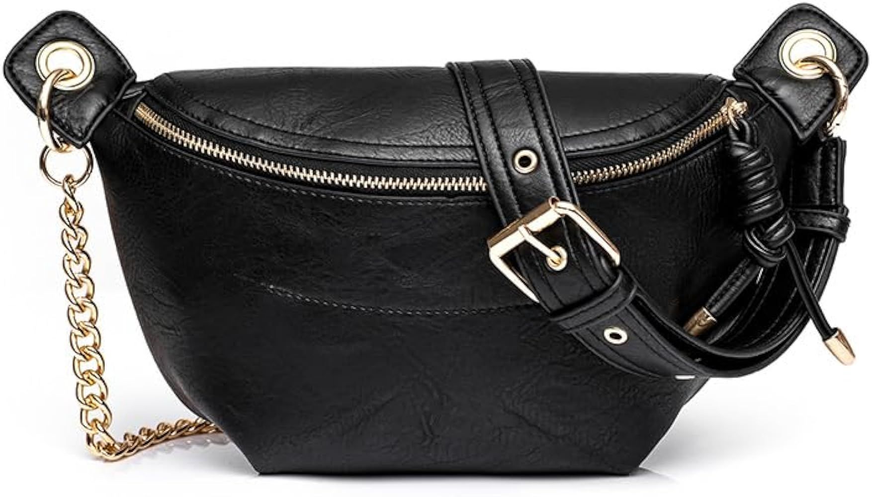 Women Leather Belt Bag Fashion Waist Packs Crossbody Fanny Pack Bum Bag for Travel Running Walkin... | Amazon (CA)