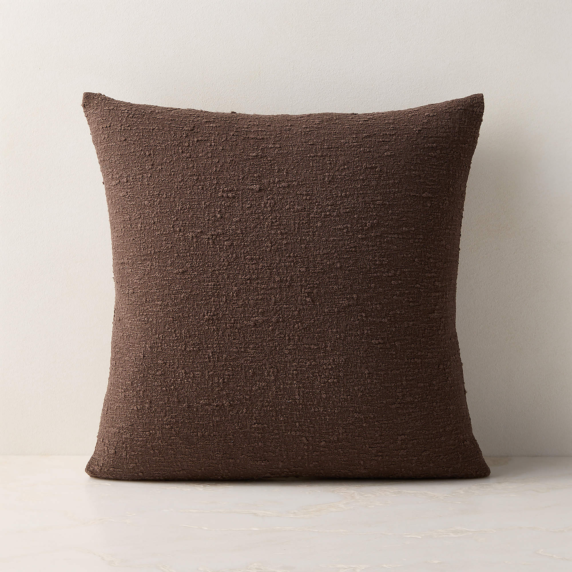 Chocolate Brown Boucle Throw Pillow Cover 18"x18" + Reviews | CB2 | CB2