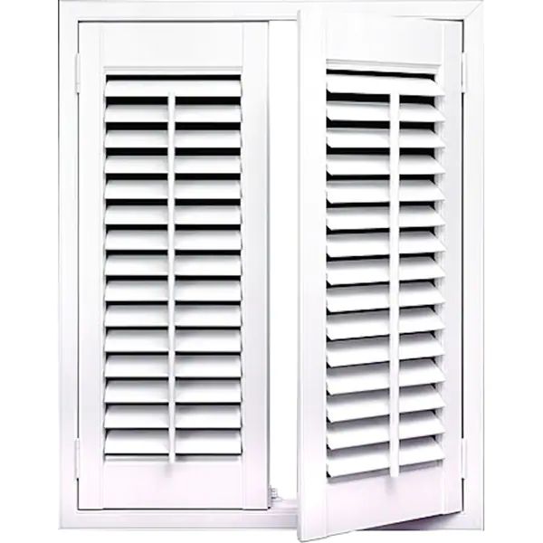 White 2 1/4 inch Slats Plantation Shutter (34-inch Wide) | Bed Bath & Beyond