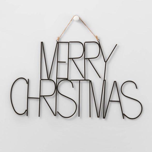 Metal Merry Christmas Hanging Sign Black - Wondershop™ | Target