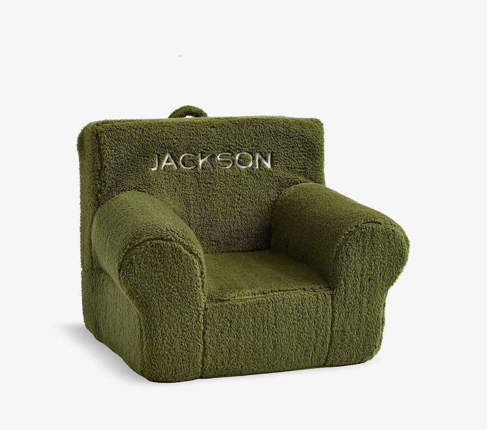 Anywhere Chair®, Army Green Cozy Sherpa Slipcover Only | Pottery Barn Kids