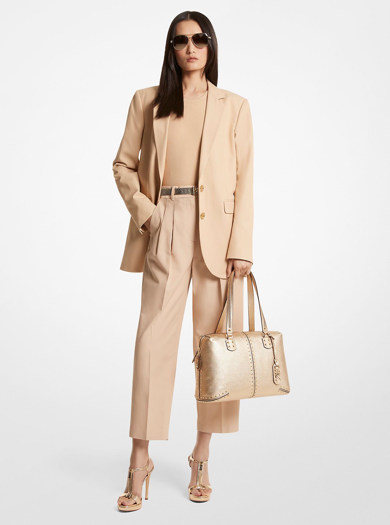 Cotton Blend Twill Blazer | Michael Kors US