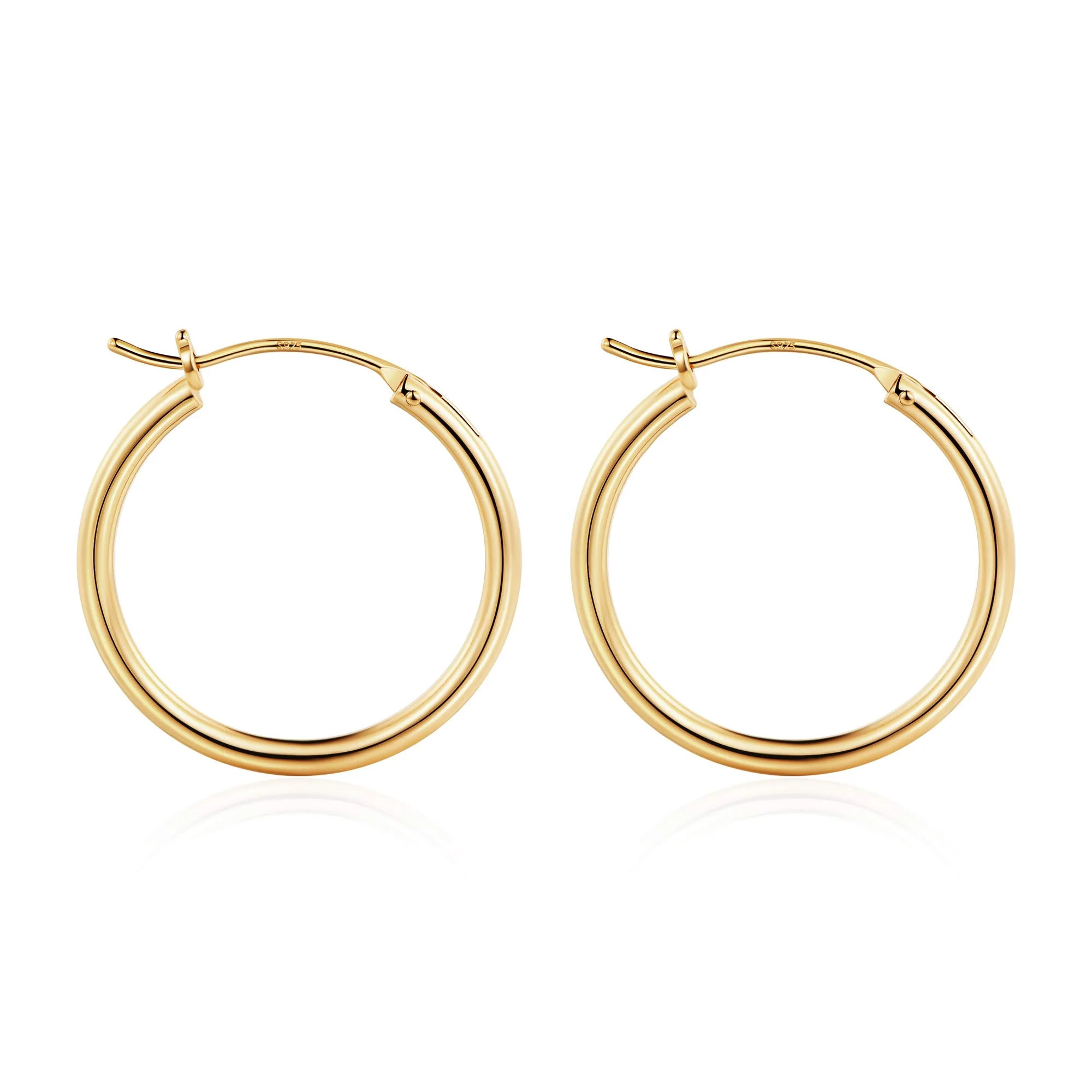 Turandoss Round Hoop Earrings for Women 14K Gold Plated Hypoallergenic Chunky Earrings Jewelry Birthday Gift Wedding Gifts for Bride Wife Girlfriend Gifts | Walmart (US)