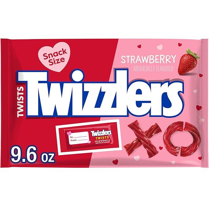 TWIZZLERS Twists Strawberry Flavored Candy, Valentine's, 9.6 oz Bag | Amazon (US)